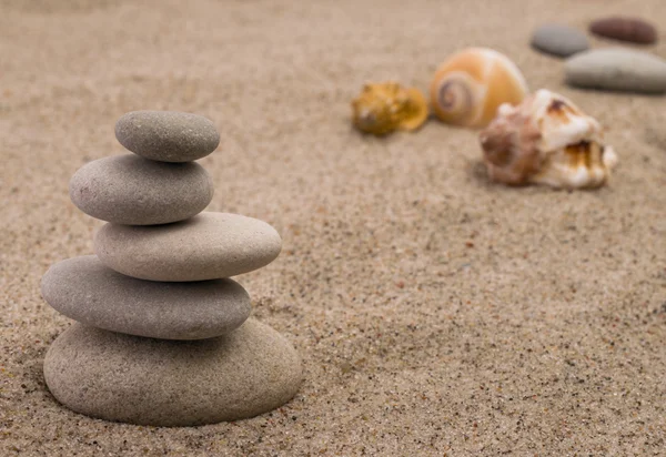 Spa kövek, homok kagyló — Stock Fotó