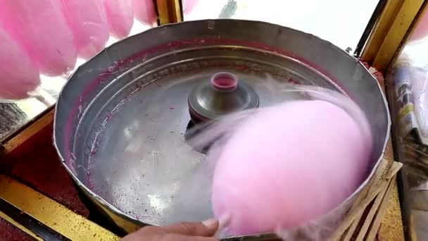 Cotton Candy machine in progress — Stock Video