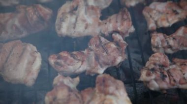 Duman ve barbekü ızgara tavuk