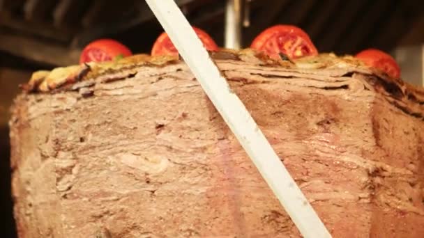 Doner kebab, a comida mais popular na Turquia — Vídeo de Stock