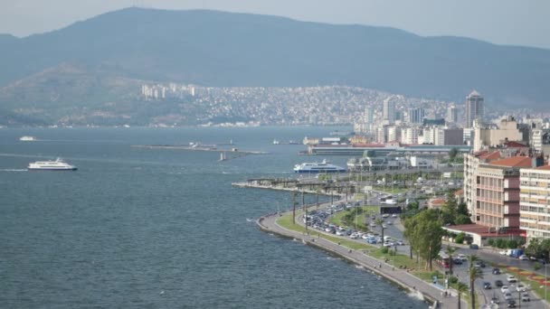 Visão geral do centro da cidade de Izmir — Vídeo de Stock