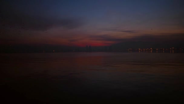 Tempo antes do nascer do sol em Izmir Turquia — Vídeo de Stock