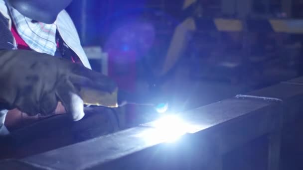 Tig welding in factory — Stock Video