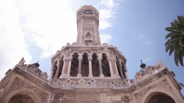 Izmir relógio torre lapso de tempo de vídeo . — Vídeo de Stock