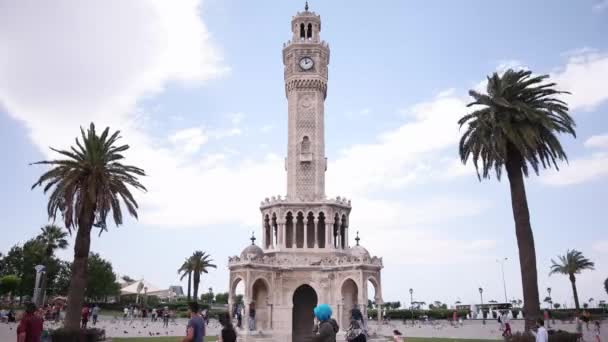 Izmir reloj torre lapso de tiempo de vídeo . — Vídeos de Stock