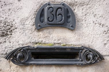 Old Art nouveau style mailbox clipart