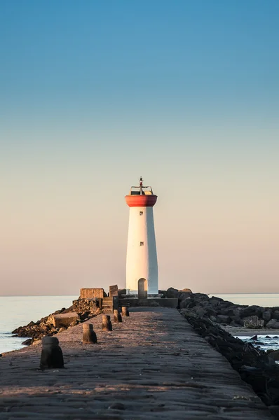 Lighthouse at dawn, Tamarissiere, Herault, France — Stock Photo, Image