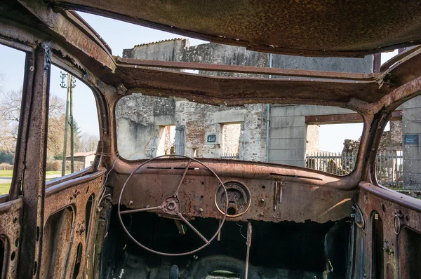 Old rusty interior of deserted truck