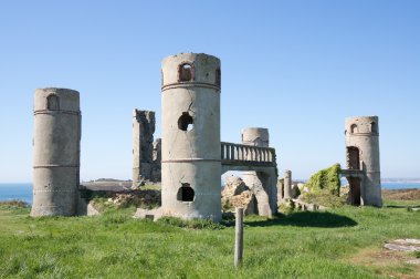 Ruin of a castle on the coast of Brittany clipart