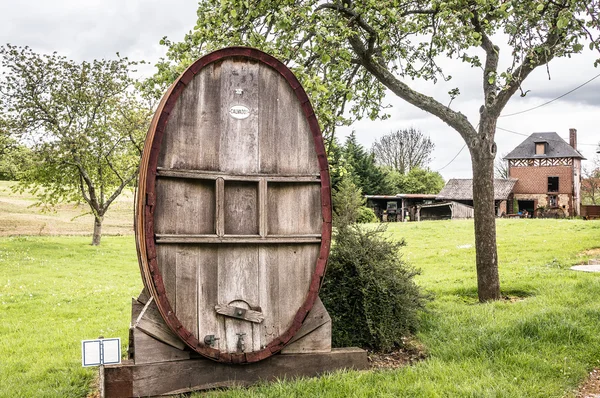 Wooden Calvados barrel — Stock Photo, Image