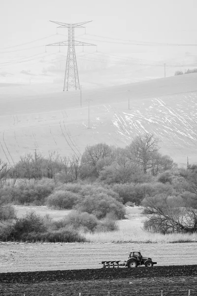Neve coberto fazenda — Fotografia de Stock