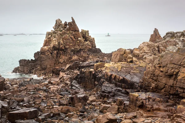 Sziklás part Bretagne-ban — Stock Fotó