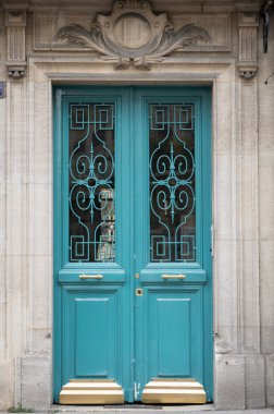 Mavi eski ahşap kapı