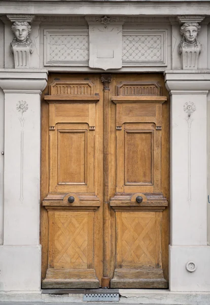오래 된 갈색 목조 문 — 스톡 사진