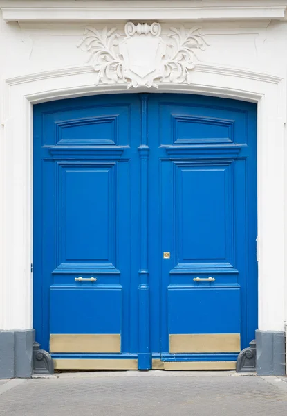 Blu vecchia porta di legno — Foto Stock