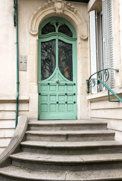 Green wooden door