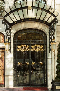 Süslü metal siyah kapı