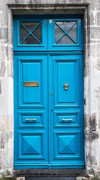 Blu vecchia porta di legno — Foto Stock