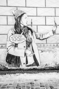 Cesky Krumlov 'da grafiti sanatı