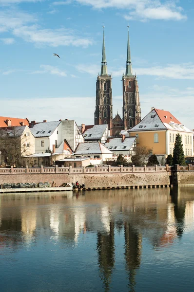 Polskie Miasto Wrocław Zobacz — Zdjęcie stockowe