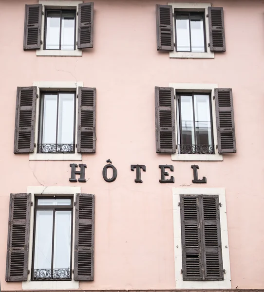 Fachada del hotel en Annecy — Foto de Stock