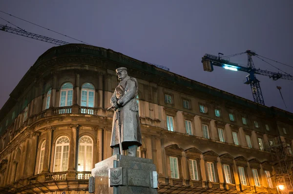 Standbeeld van Pilsudski in Warschau — Stockfoto