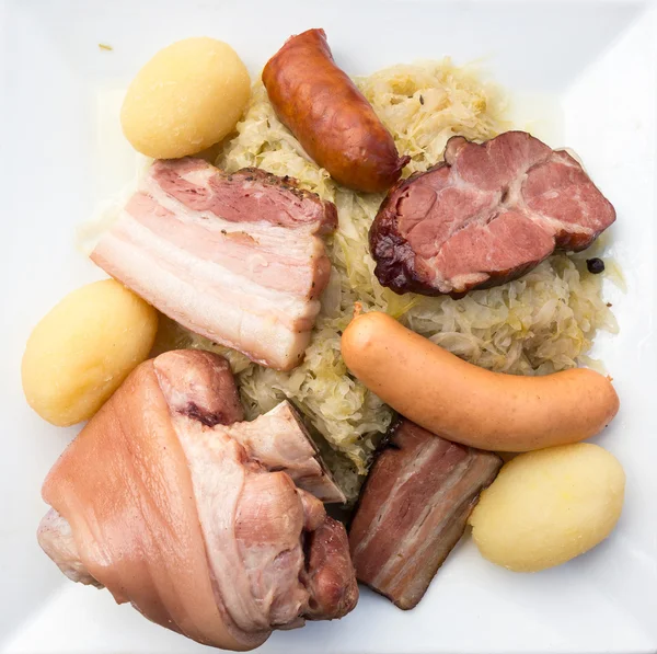 Sauerkraut dish french Alsatian recipe — Stock Image Sauerkraut dish french Alsatian recipe Stock Image