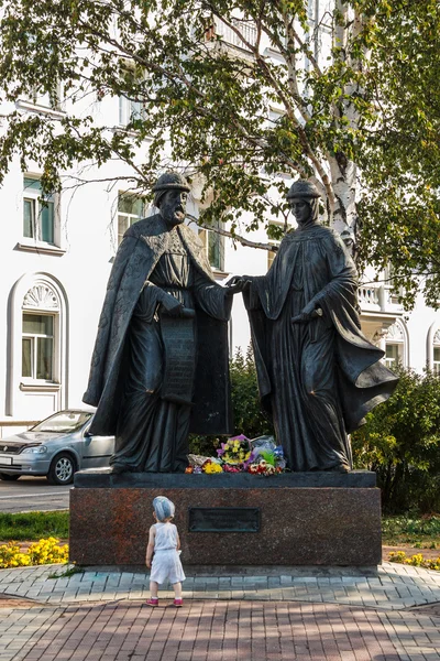 Monumento a Pietro e Fevronia da Murom in Arkhangelsk — Foto Stock
