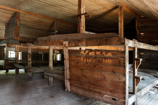 In a barrack for prisoners in camp GULAG