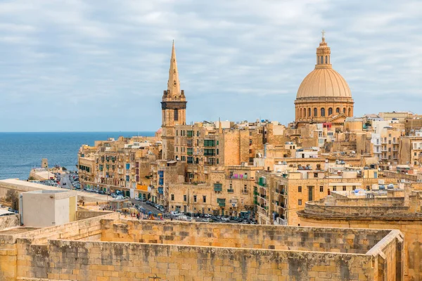 Uitzicht Stad Valletta Hoofdstad Van Malta Oude Stad Skyline Reisbestemming — Stockfoto
