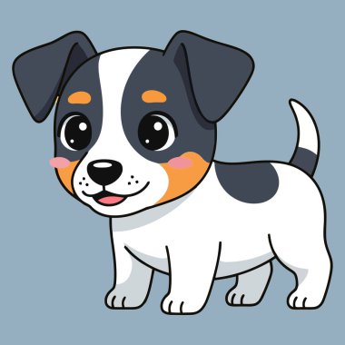 Şirin Jack Russell Terrier karikatür çizimi. Bu harika tasarım hayvan severler için mükemmel. Parmak izi, çıkartma ya da herhangi bir yaratıcı proje için kullan..