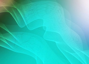 A captivating abstract background featuring turquoise wavy lines and a soft light spot on the right. Perfect for adding a touch of modern elegance and creativity.