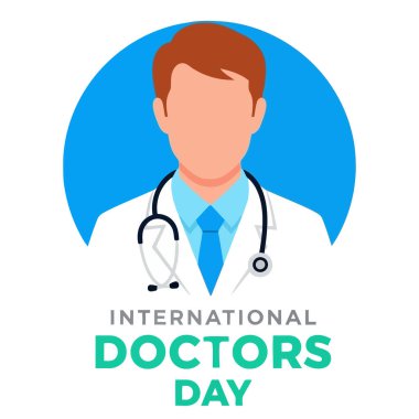 Celebrate International Doctor's Day with this vector illustration of a healthcare professional. Perfect for greeting cards and medical-themed designs.