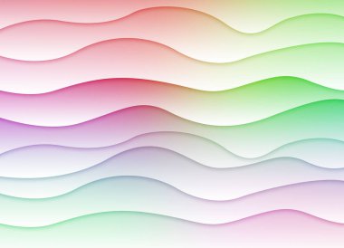 Canlı ve göz alıcı soyut bir arka plan renkli kağıt kesme dalgaları. Herhangi bir tasarım projesi veya sunumuna modern ve sanatsal bir dokunuş eklemek için mükemmel.