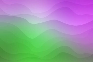 Herhangi bir projeye modern bir dokunuş eklemek için mükemmel, uyumlu yeşil ve mor renkte dalgalı çizgiler içeren görsel olarak çekici soyut bir gradyan arkaplan.