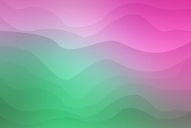 Herhangi bir tasarıma modern ve dinamik bir dokunuş eklemek için ideal yeşil ve pembe renklerin harmanlanmış dalgalı çizgilerini içeren canlı bir soyut arkaplan..