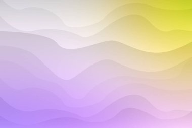 Dalgalı hatları yumuşak ve görsel olarak çekici bir doku oluşturan, sarı ve mor bir gradyan içeren canlı ve soyut bir arkaplan. Modern tasarımlar için mükemmel..