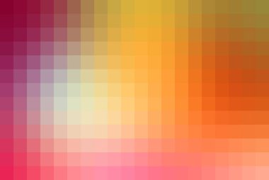 Pikselleşmiş gradyan arka planda pembe, sarı, turuncu ve beyaz renklerin pürüzsüz bir geçişi yer alır. Bu soyut tasarım modern, canlı ve renkli bir görünüm sunuyor..