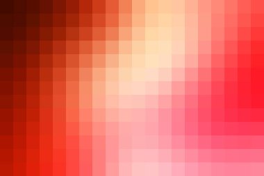 Dijital tasarım için kareli bir pikselli kırmızı gradyan mükemmeldir. Soyut desen ve canlı renkler modern ve sanatsal bir zemin oluşturuyor..