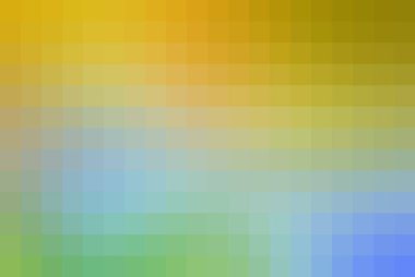 Sarı ve mavi renkli pikselli bir arka plan, modern tasarımlar için mükemmel. Canlı renkler ve mozaik desen görsel olarak çekici bir etki yaratıyor..