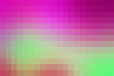 Pikselleştirilmiş arka plan, çeşitli dijital ve grafik tasarım projeleri için modern ve soyut bir estetik yaratarak, pembe ve yeşil renklerin bir karışımını içerir..