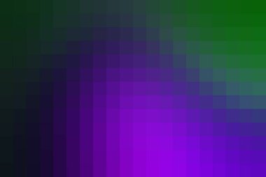 Yeşil ve morun pürüzsüz bir gradyanı olan pikselli bir arka plan. Dijital sanat, modern tasarımlar ve yaratıcı projeler için ideal. Eşsiz dokusu derinlik katıyor..