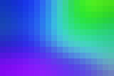 Renk geçişlerinin pürüzsüz olduğu serin tonlu pixelated gradient arkaplan. Herhangi bir dijital tasarım projesine modern ve sanatsal bir dokunuş eklemek için mükemmel.