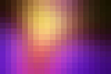 Pikselleşmiş eğimli arka plan, sarı ve mor renklerin karışımı. Modern tasarımlar için idealdir, yaratıcılık ve görsel cazibe katar..