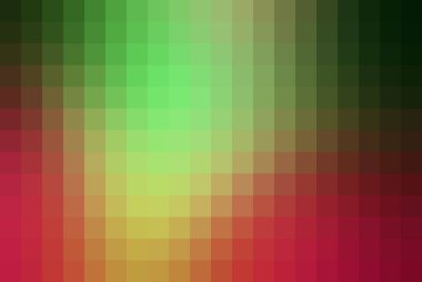 Herhangi bir tasarım projesine modern ve sanatsal bir dokunuş eklemek için mükemmel yeşil, sarı ve kırmızı renklerin pürüzsüz bir gradyanı olan pikselli bir arkaplan.