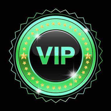 Yıldızlı ve defne çelenkli VIP rozeti.