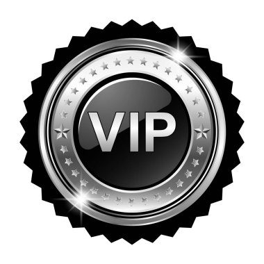 VIP yıldız ikonu. Beyaz arkaplanda metalik internet düğmesi