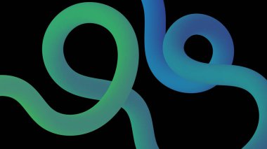 Siyah zemin üzerinde pürüzsüz şekilleri olan dinamik eğimli akış. Dijital pazarlama, teknoloji markalaşması veya canlı sunum için bu cesur ve modern tasarımı kullanın.