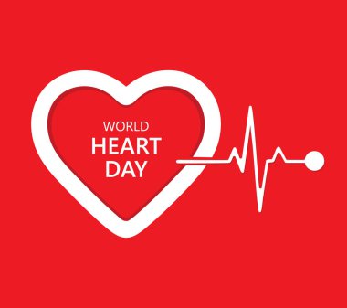 Kalp ile dünya kalp günü vektör illüstrasyonu 10