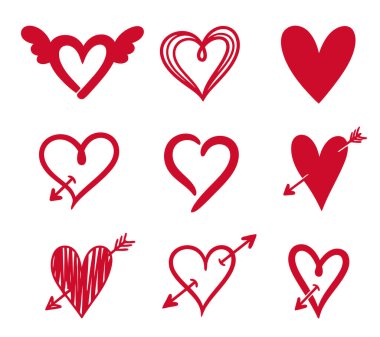 Okları olan kalpler.